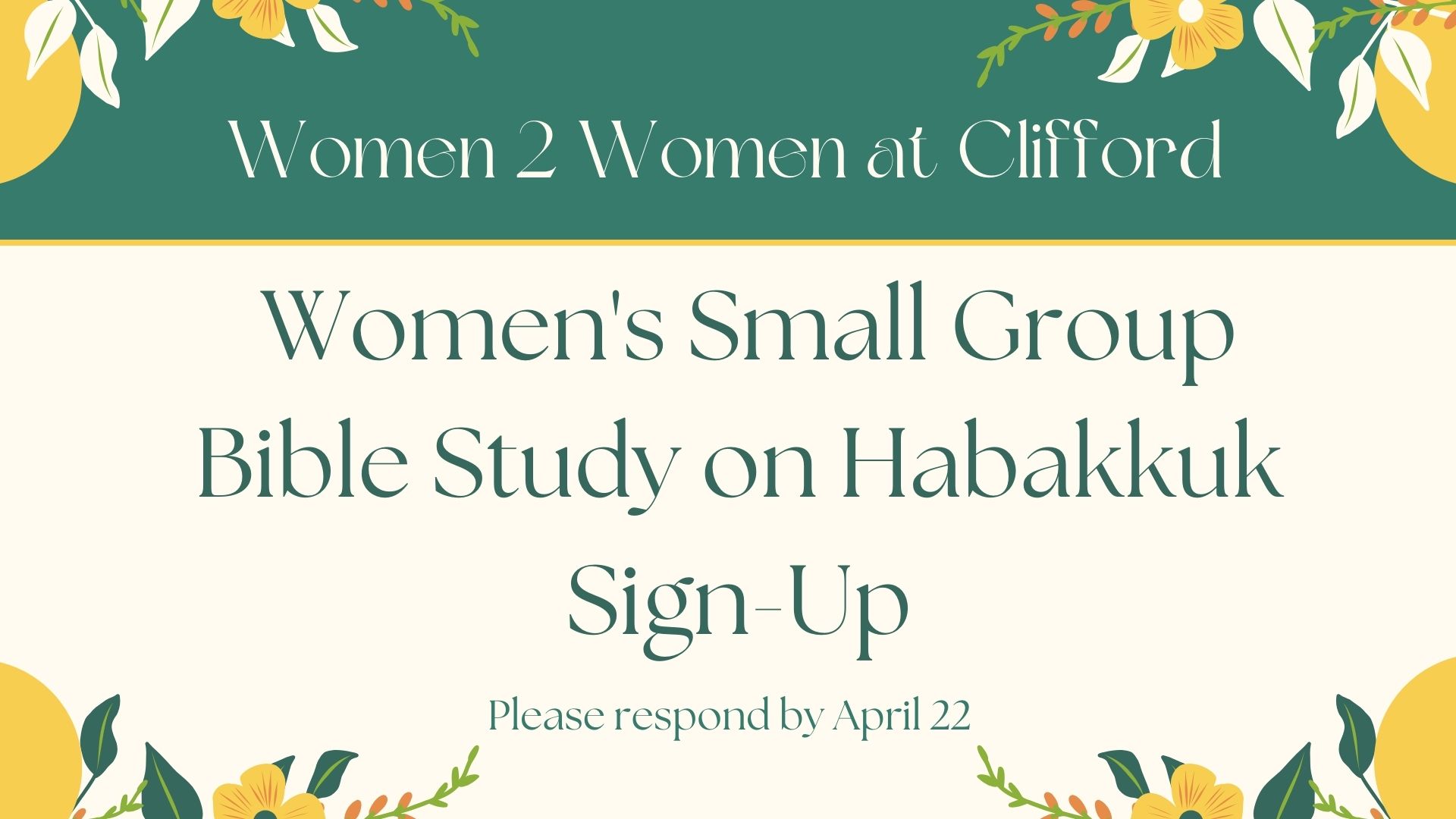New Small Group Signup