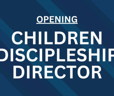 A blue background with the words opening children 's discipleship director.