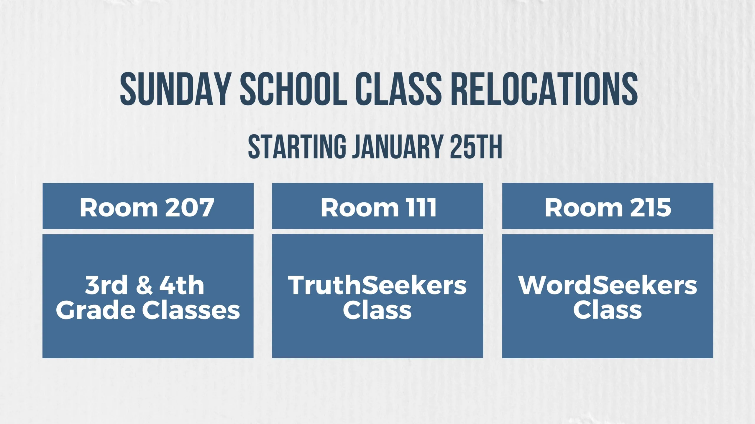 Sunday School Class Relocation_slide