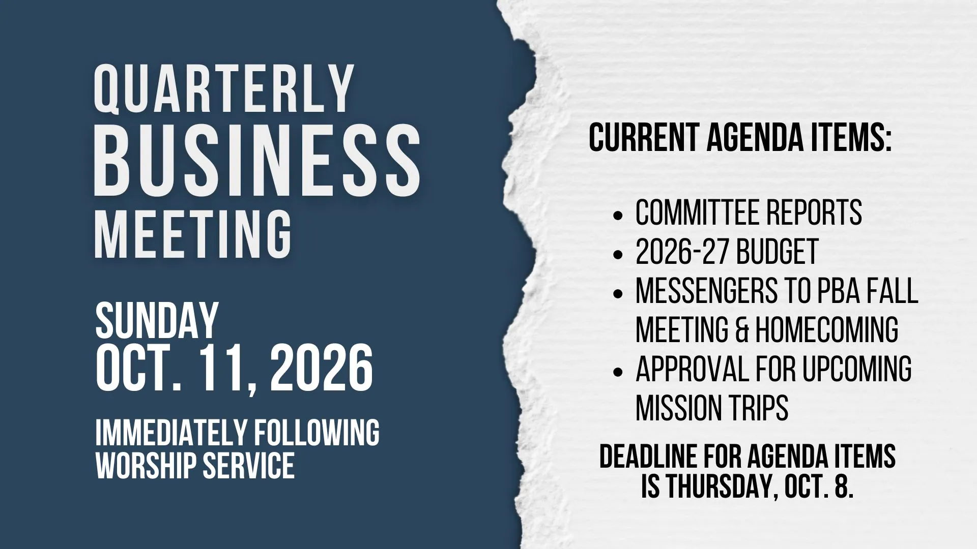 Business Meeting oct 2026